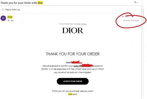 Dior ordering via fedex